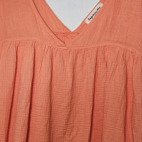 Melon Gauzy Top Oversized Medium - Picture 5 of 10